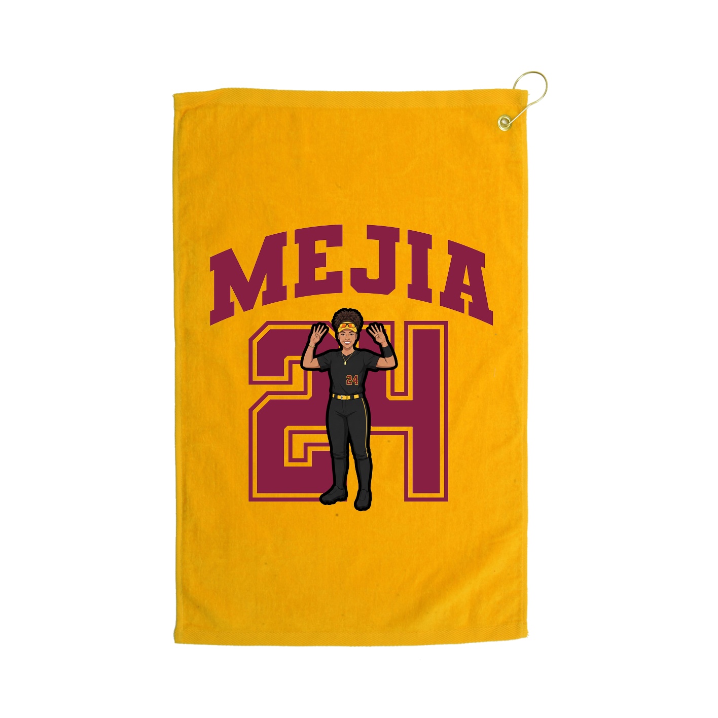 Golf Towel — Number in Gold