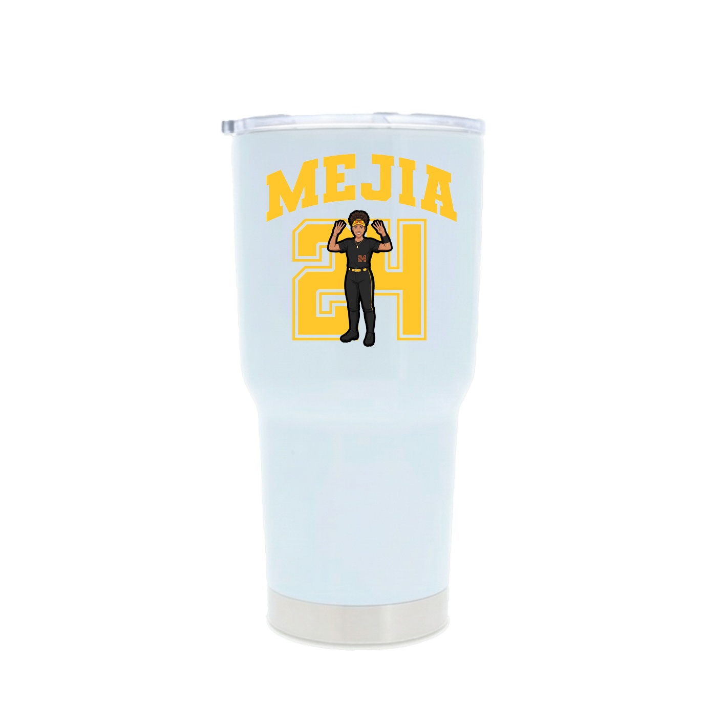 30oz Stainless Steel Tumbler — Number in White
