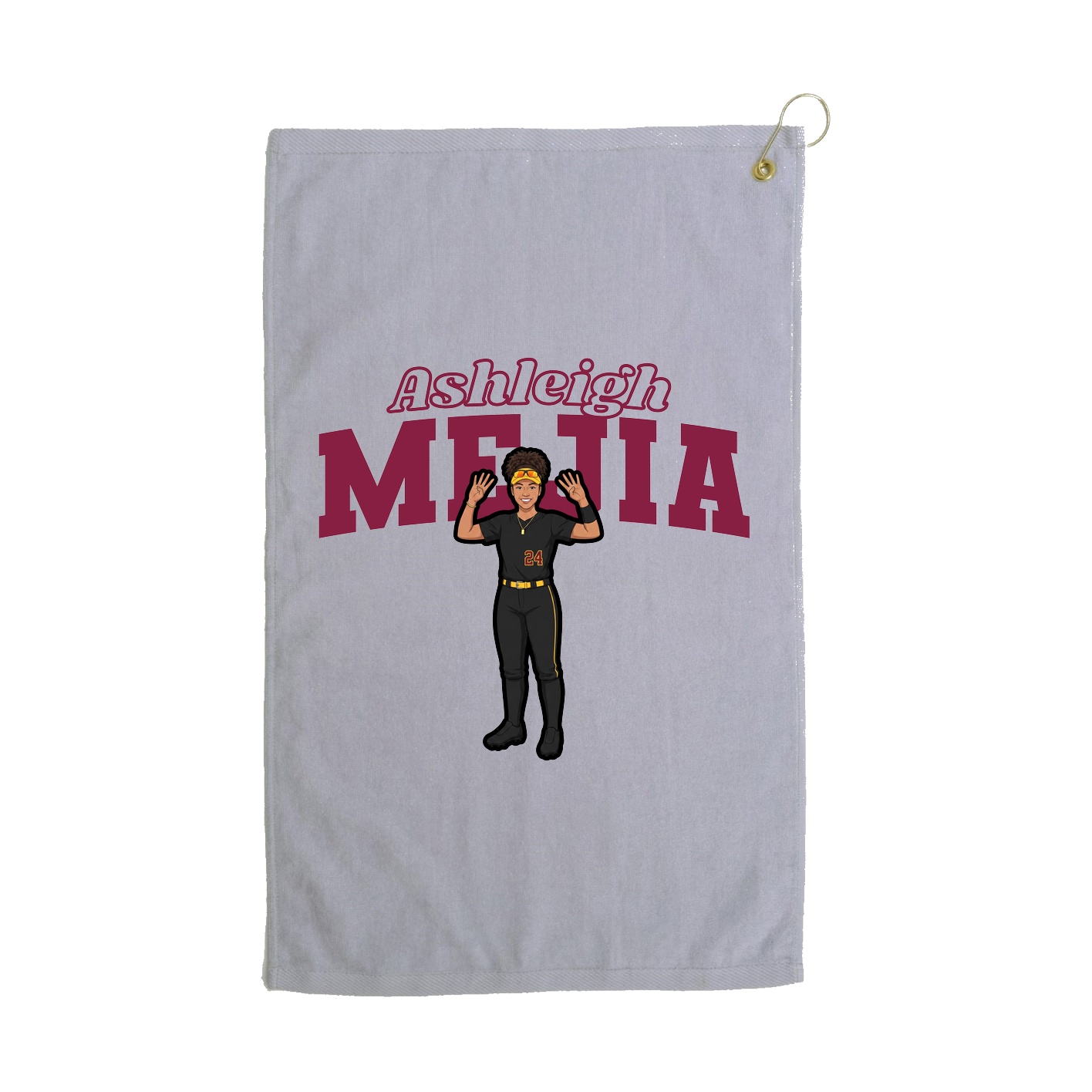 Golf Towel — Name Arch in Grey