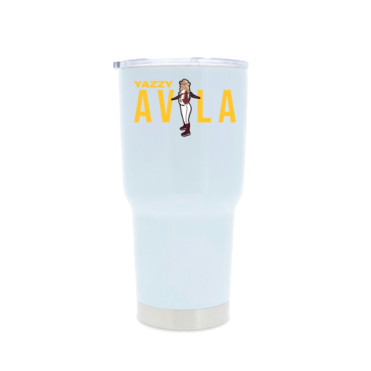 30oz Stainless Steel Tumbler — Player Name in White