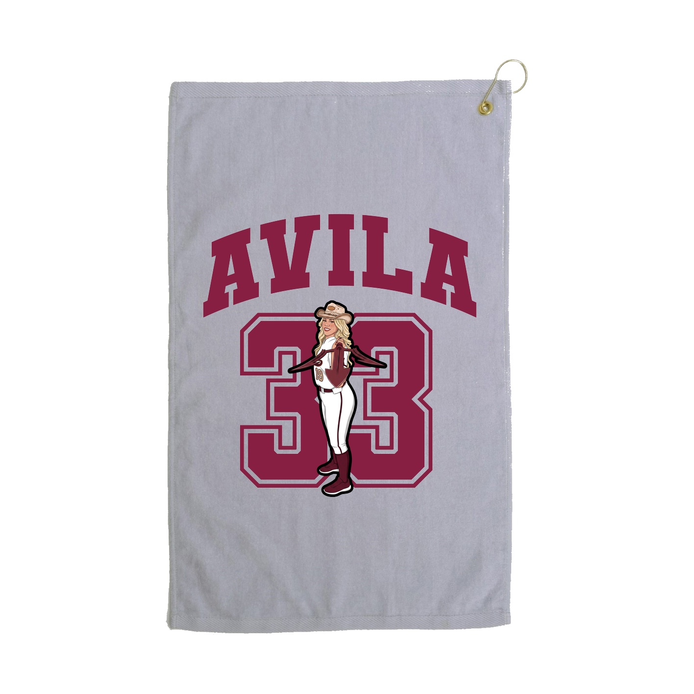 Golf Towel — Number in Grey
