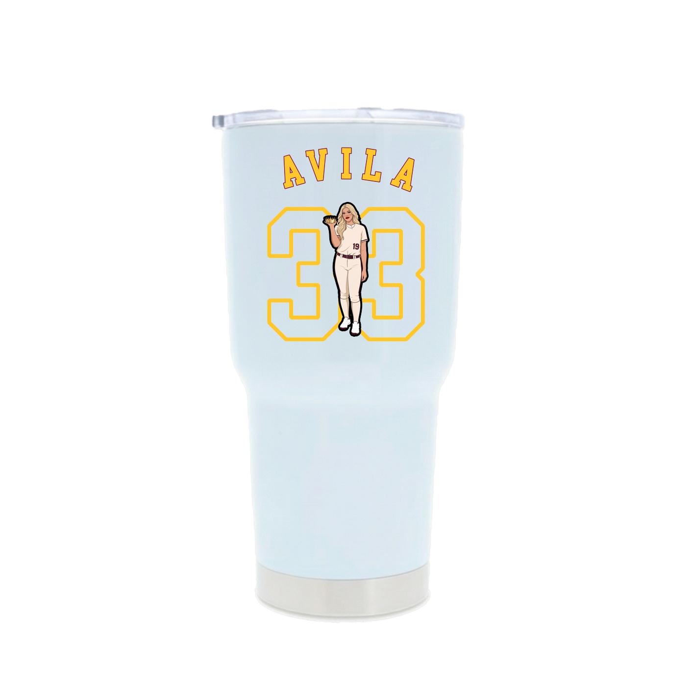 30oz Stainless Steel Tumbler — Shirsey Arch in White