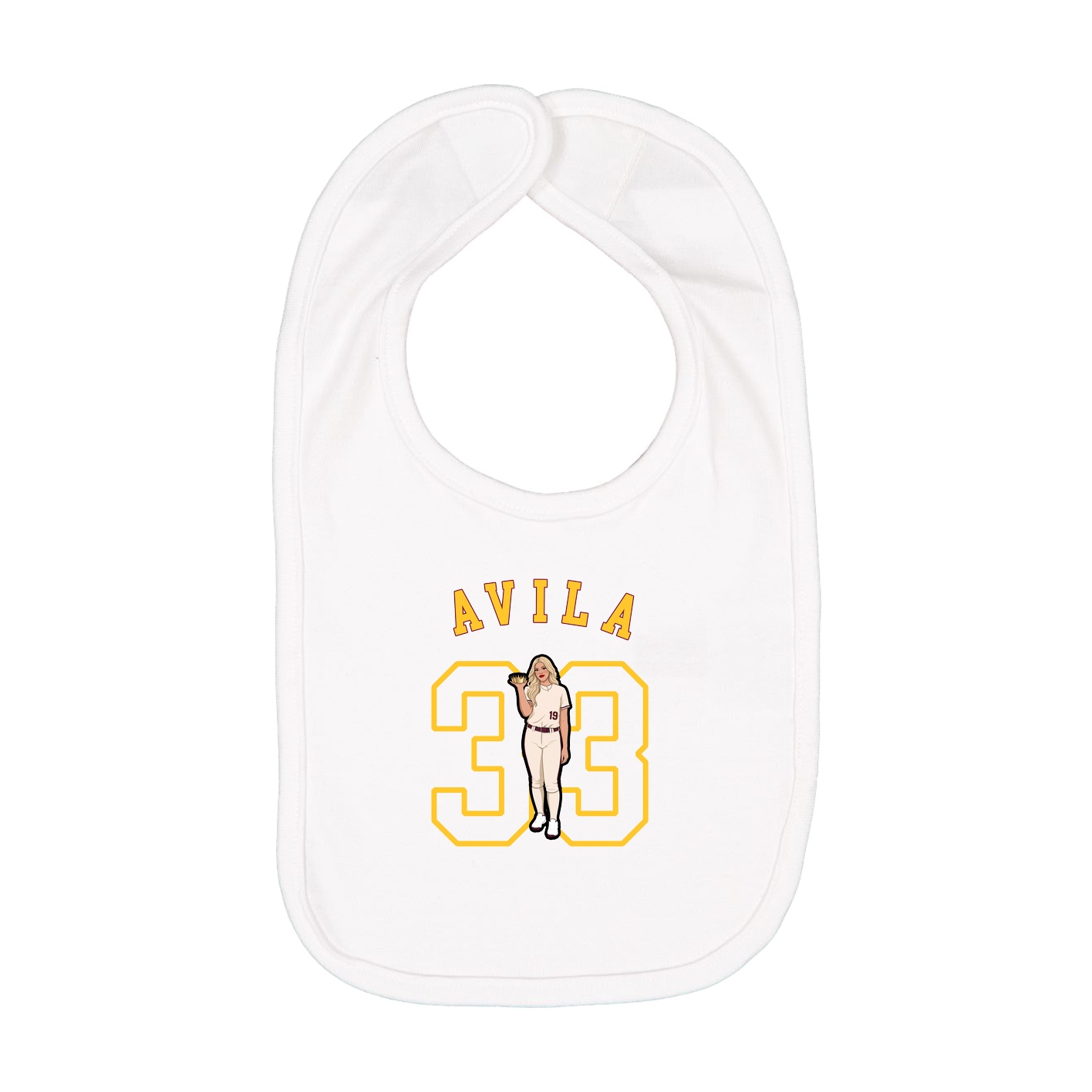 Infant Bib — Shirsey Arch in White