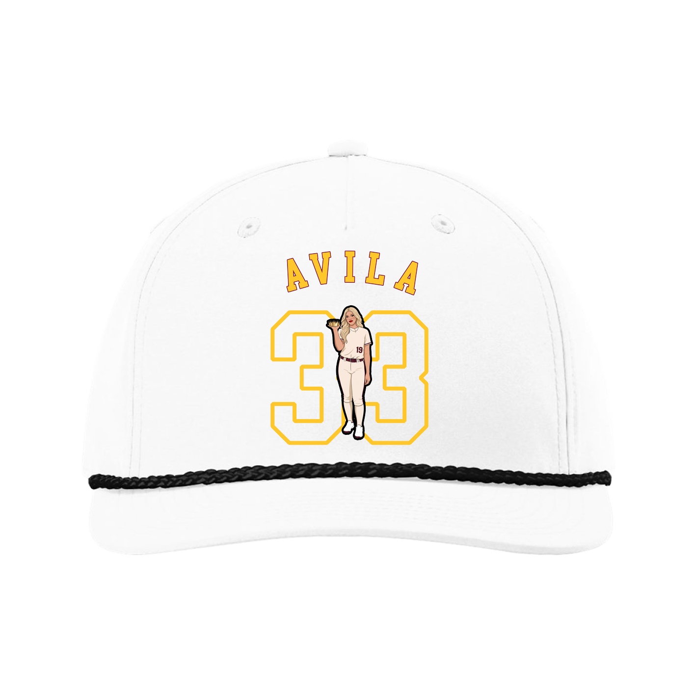 Five-Panel Classic Rope Cap — Shirsey Arch in White