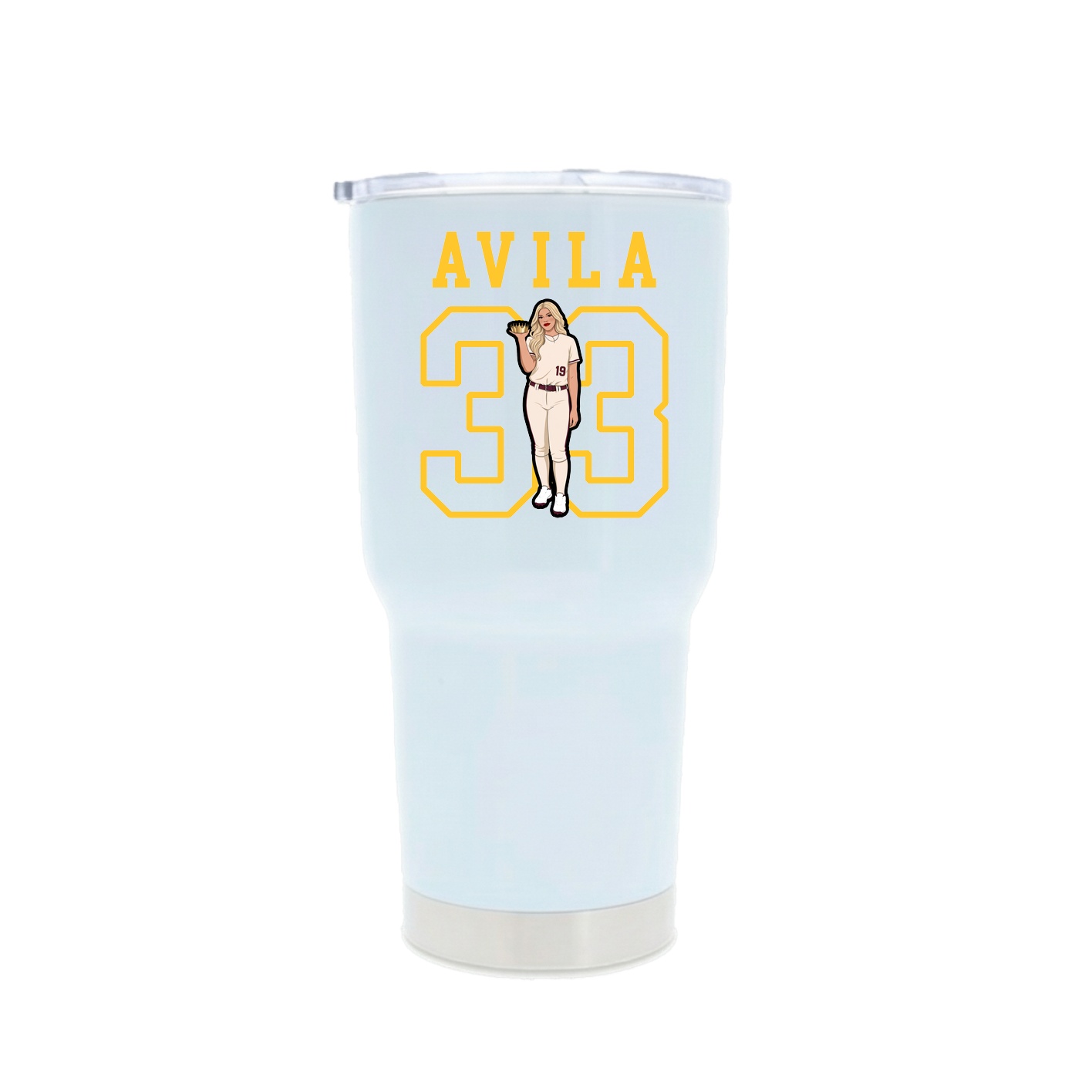 30oz Stainless Steel Tumbler — Shirsey in White