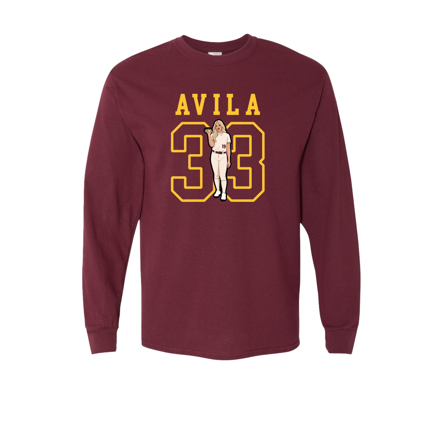 Long Sleeve Tee — Shirsey in Maroon