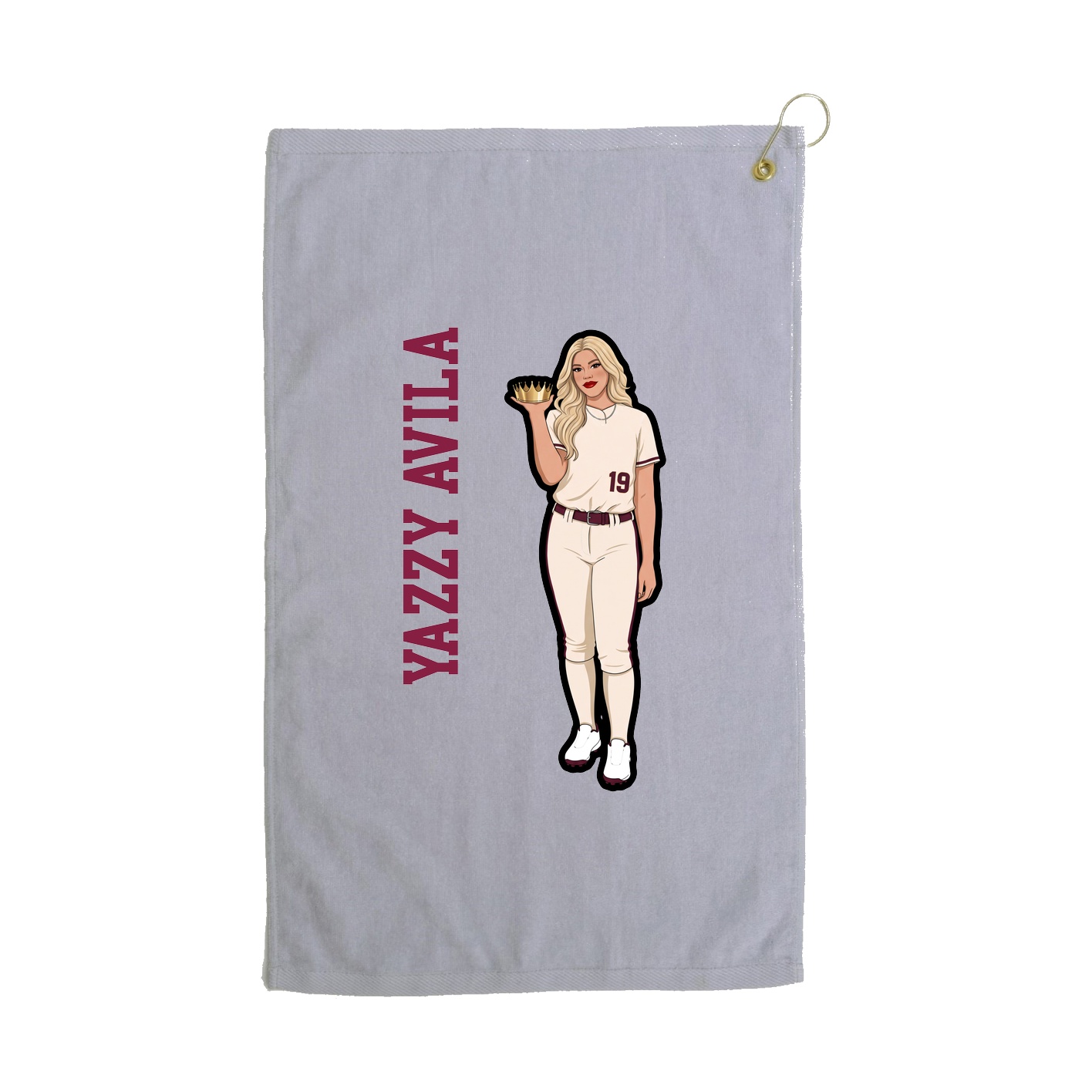 Golf Towel — Name Vertical in Grey