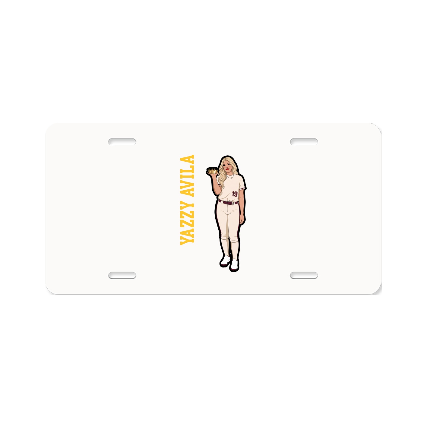 License Plate — Name Vertical in Classic