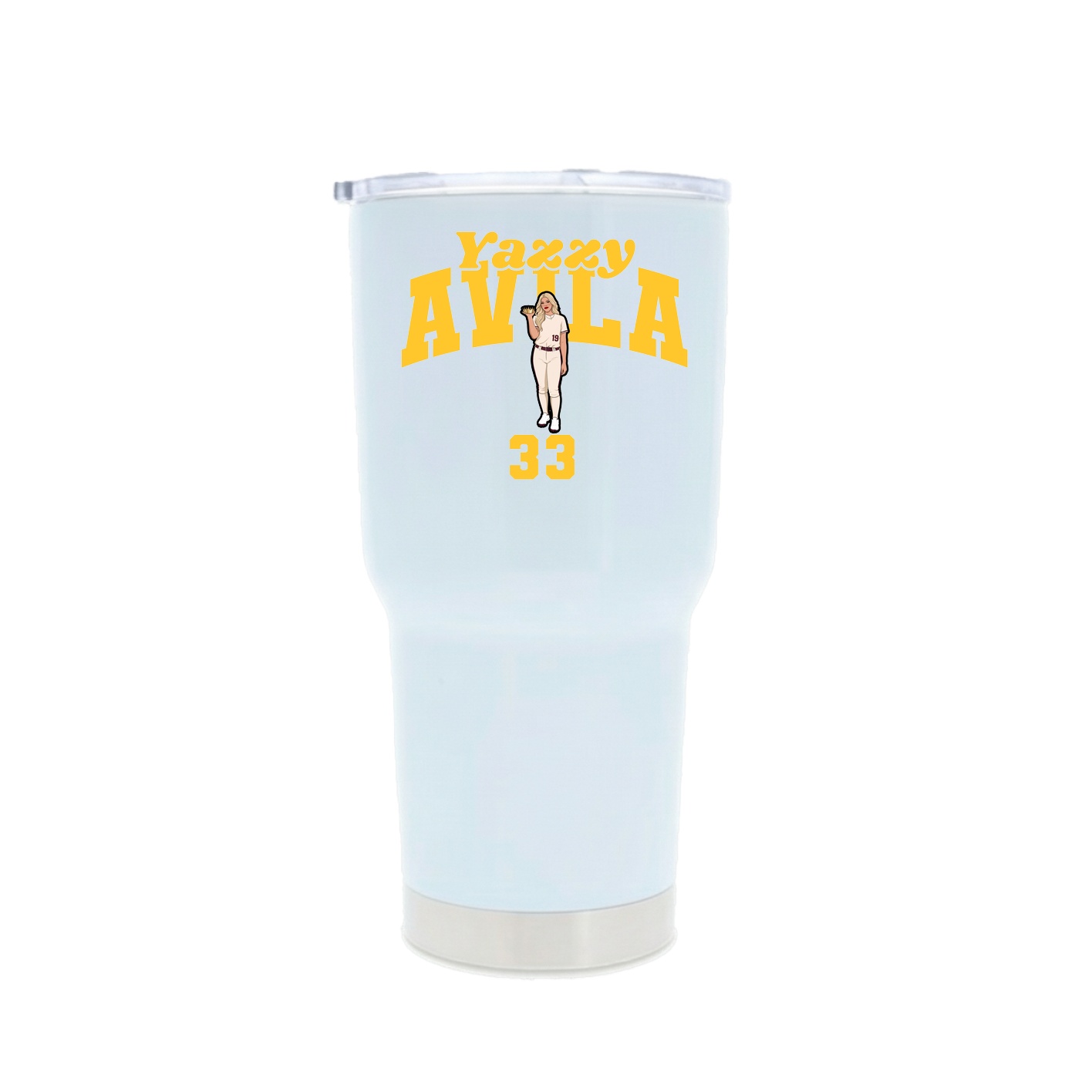30oz Stainless Steel Tumbler — Signature Arch in White