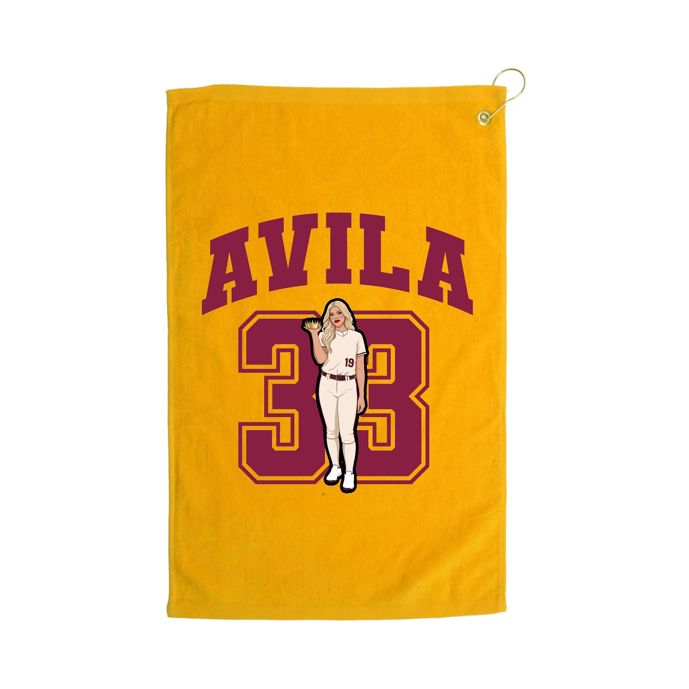 Golf Towel — Number in Gold