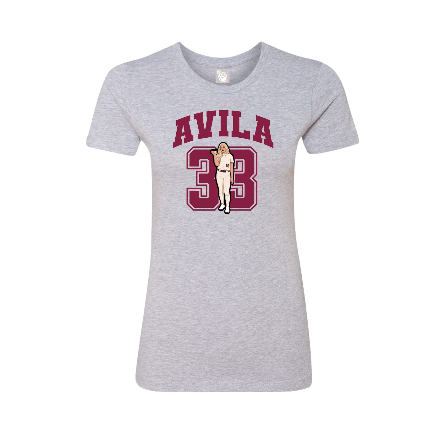 Fitted Women's Tee — Number in Grey