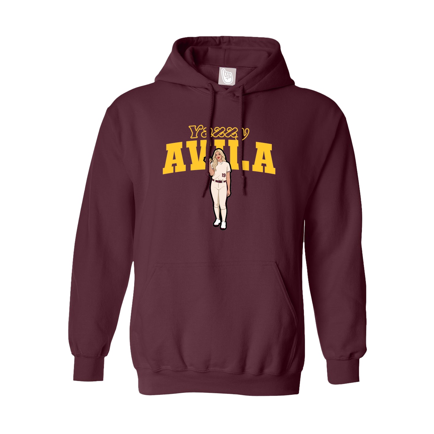 Youth Hoodie — Name Arch in Maroon