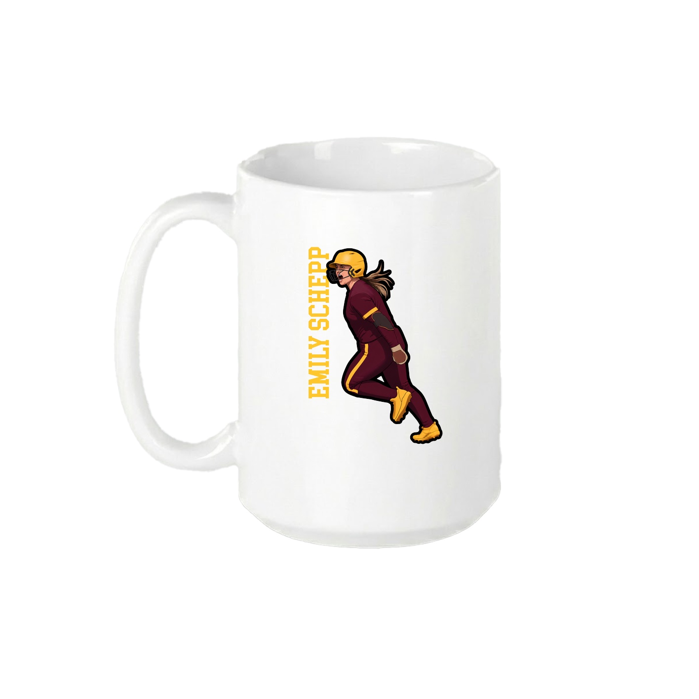 15oz Coffee Mug — Name Vertical in White