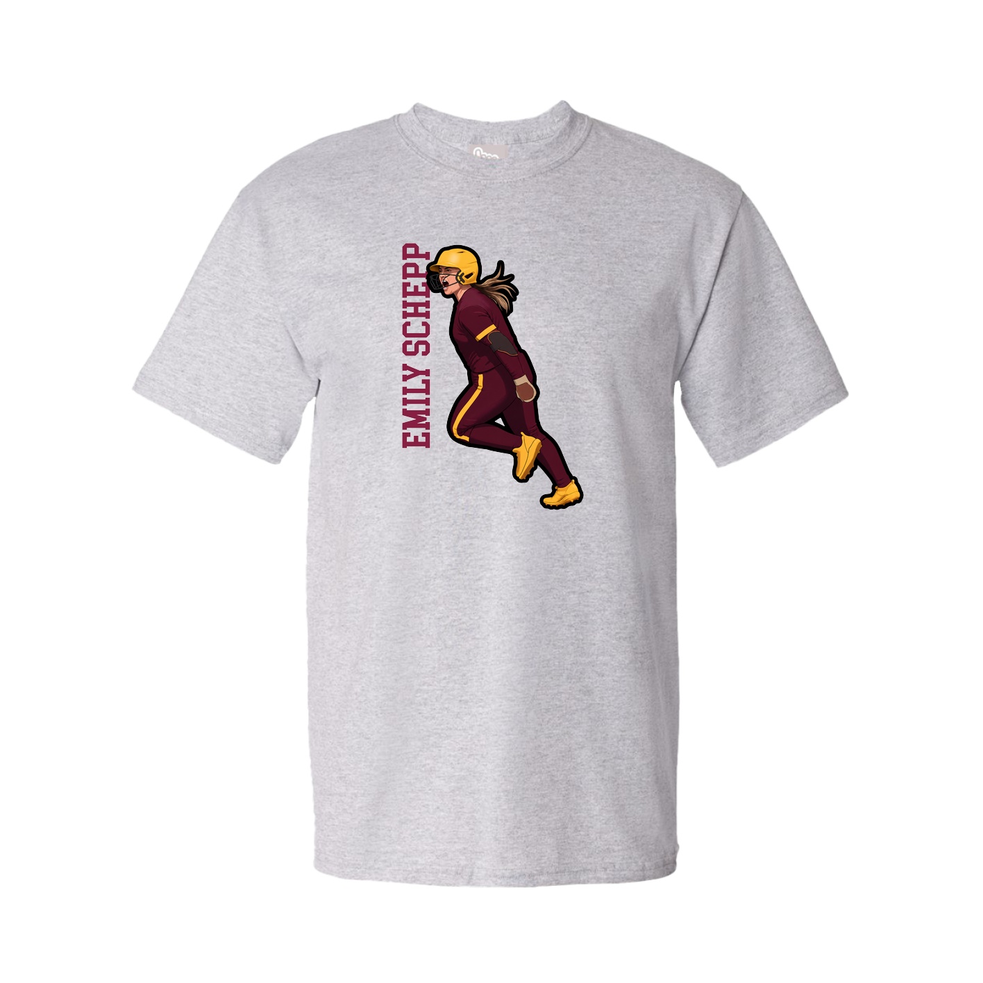 Youth Tee — Name Vertical in Grey