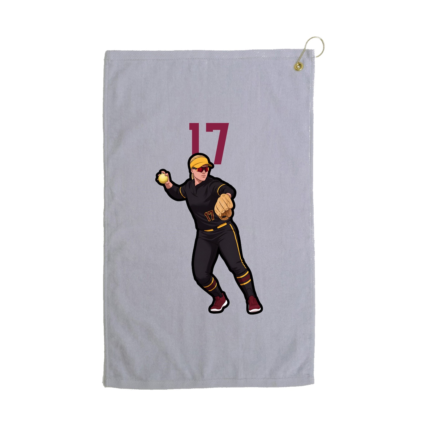 Golf Towel — Number Top in Grey
