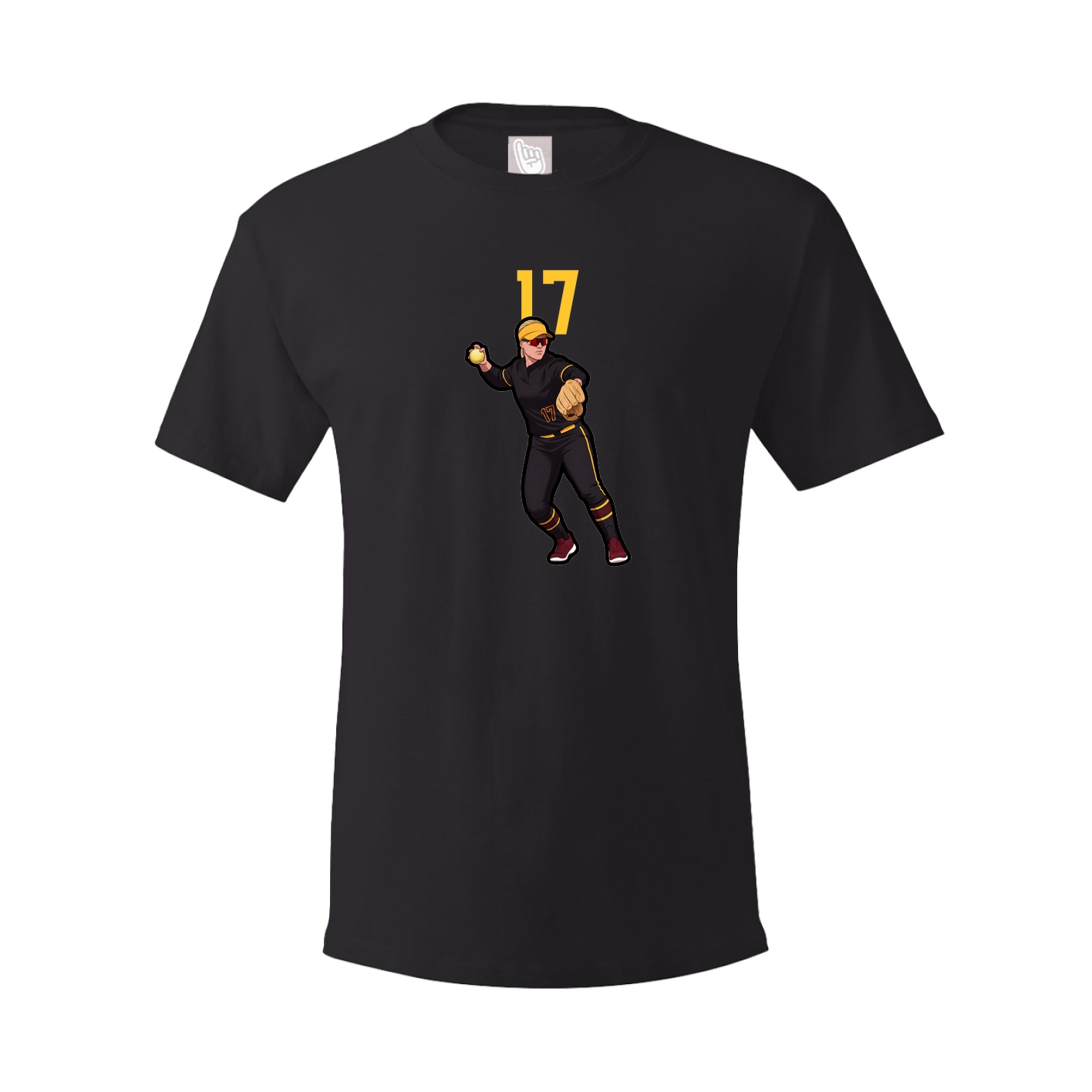 Youth Tee — Number Top in Black