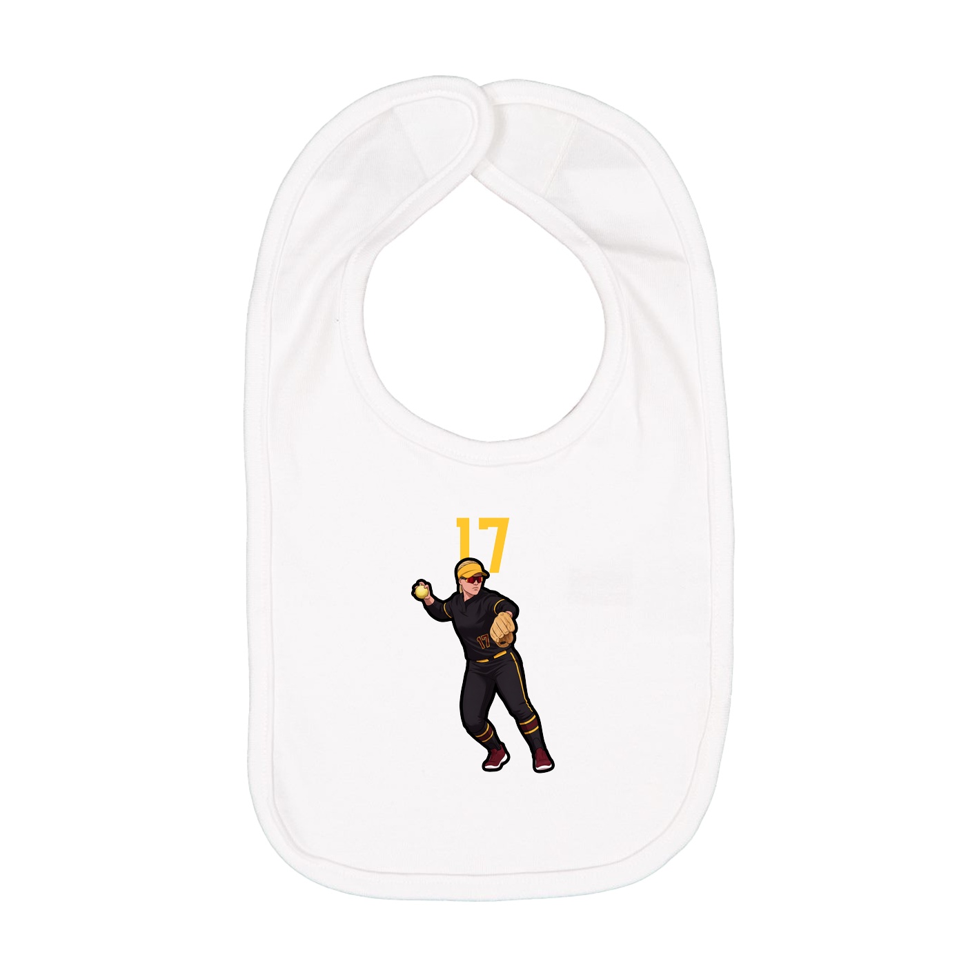 Infant Bib — Number Top in White