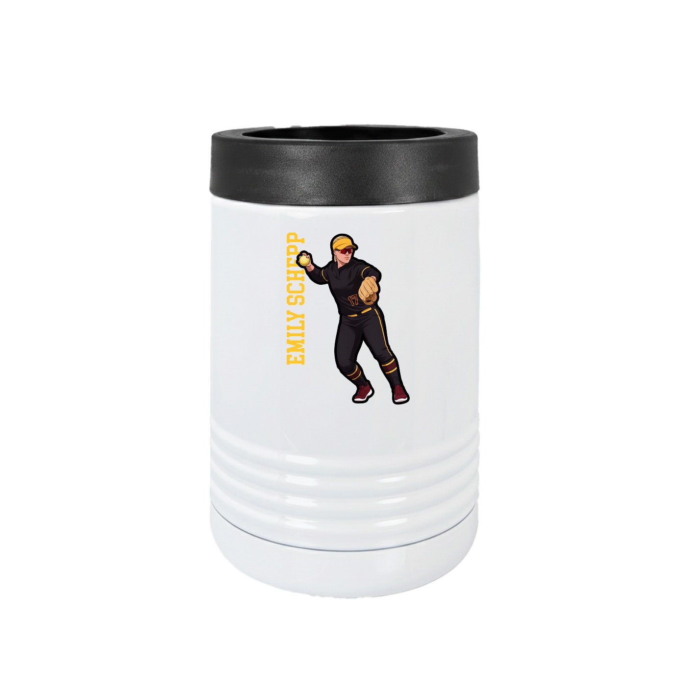 Beverage Holder — Name Vertical in White