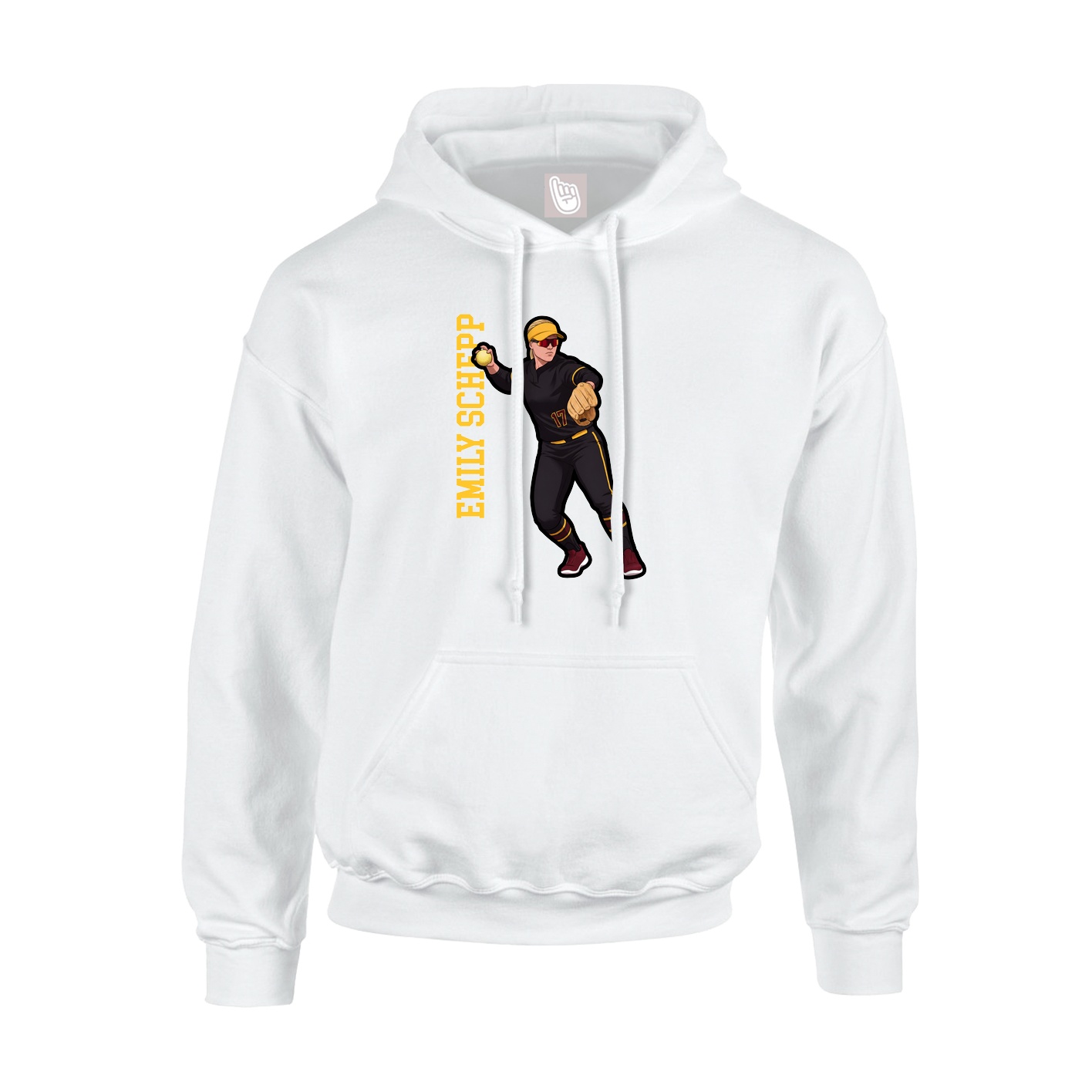 Hoodie — Name Vertical in White