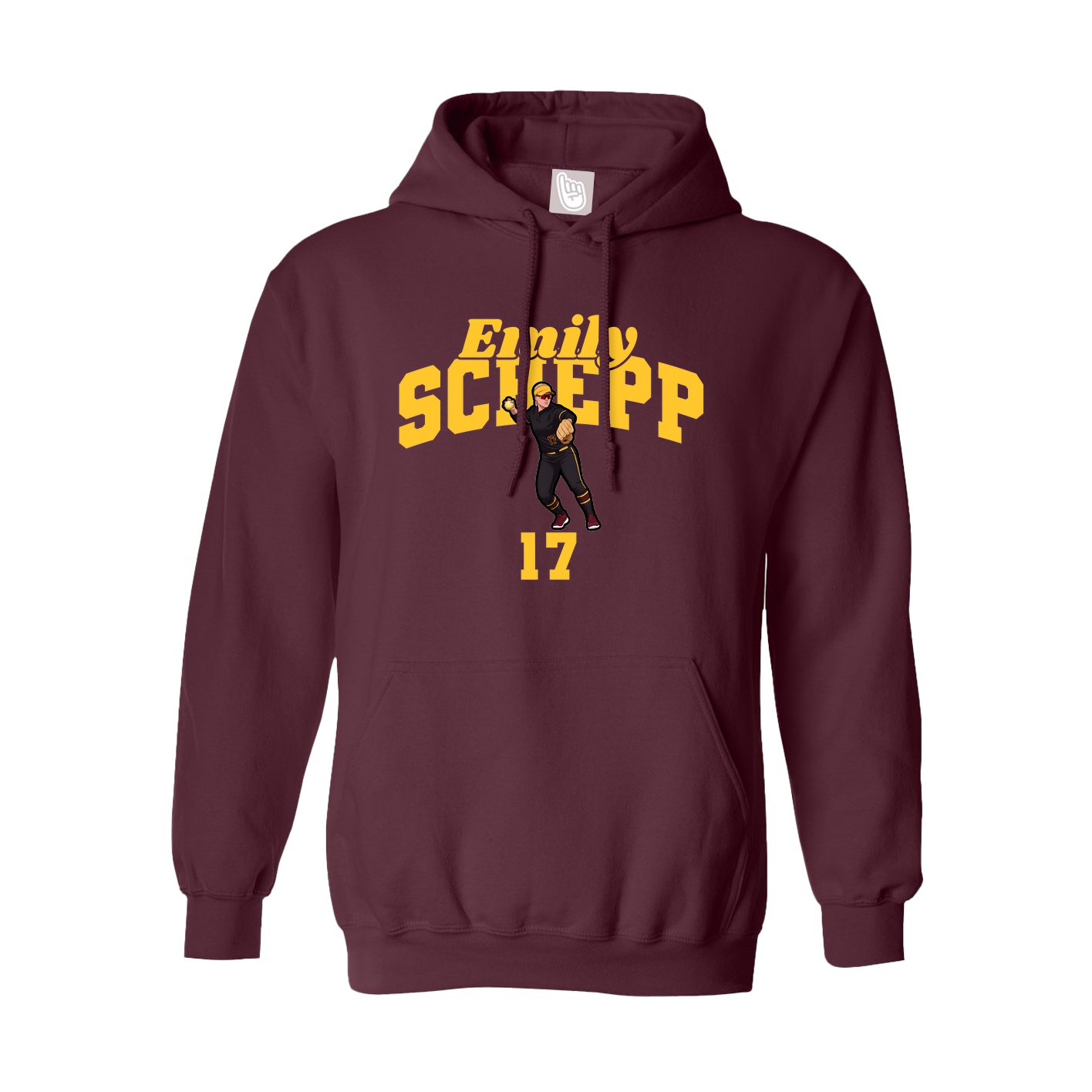 Hoodie — Signature Arch in Maroon