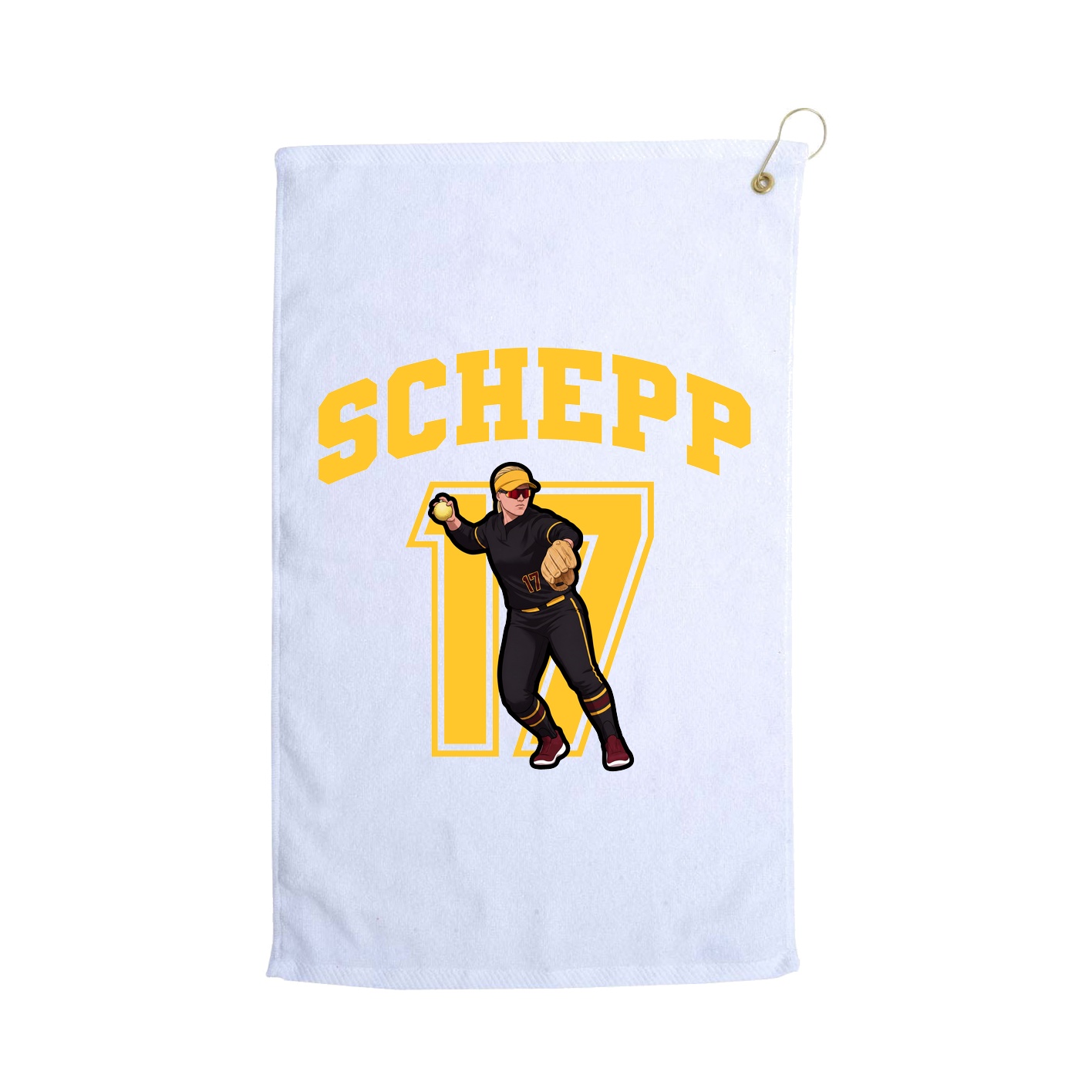 Golf Towel — Number in White