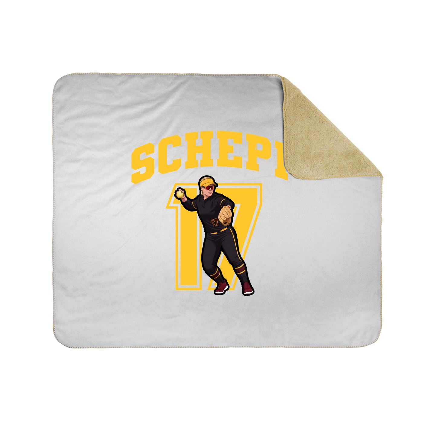 Throw Blanket — Number in White