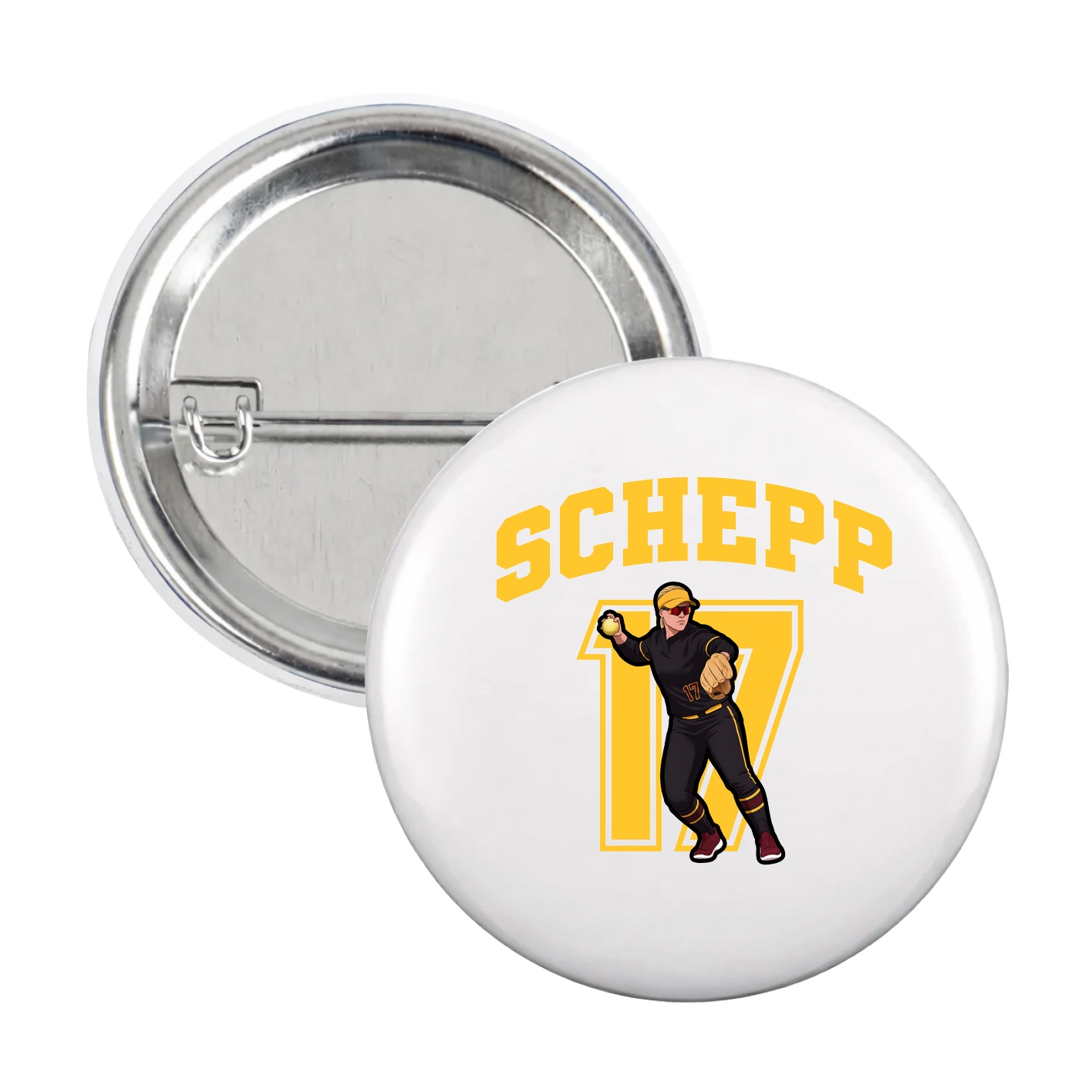 Game Day Button — Number in White