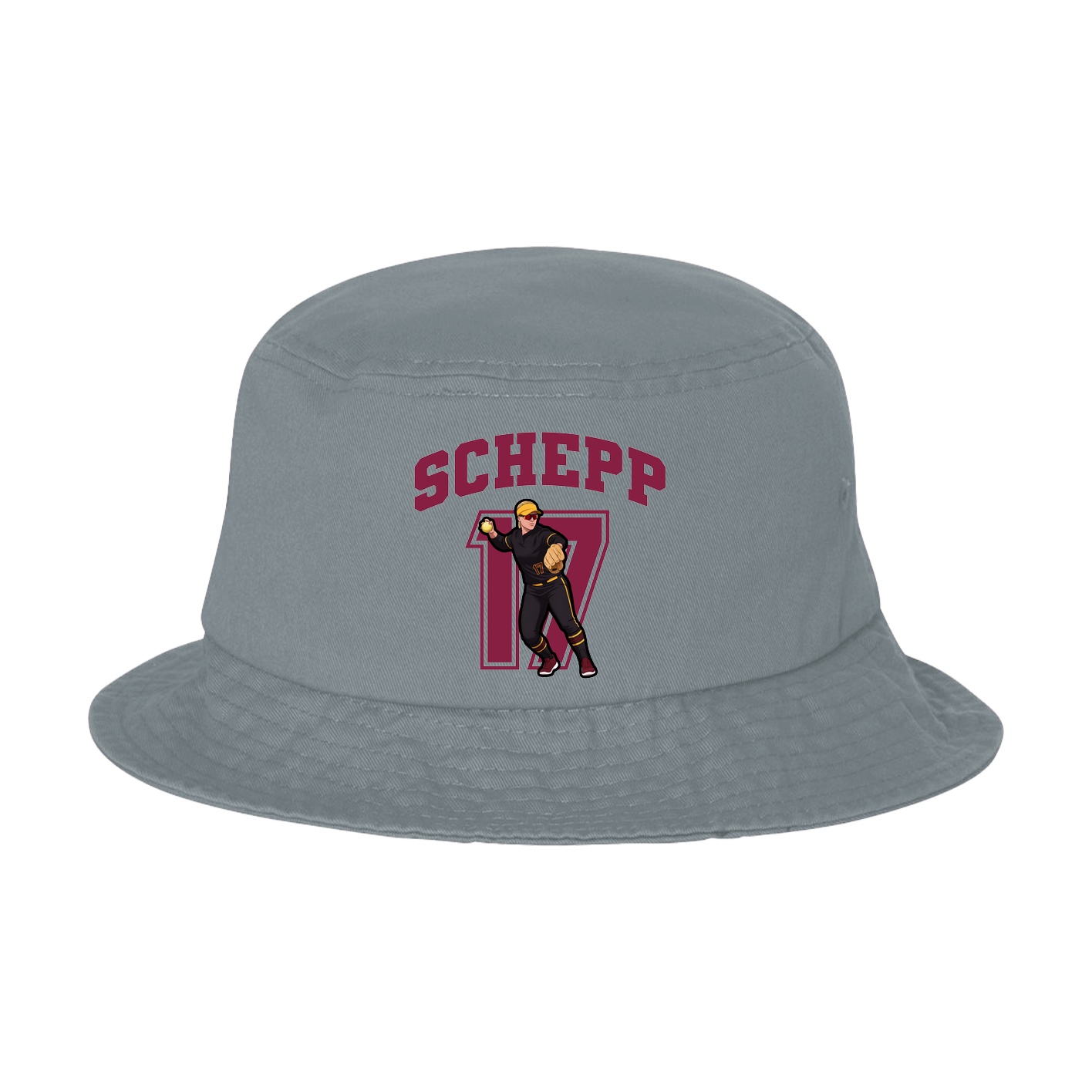 Bucket Cap — Number in Grey
