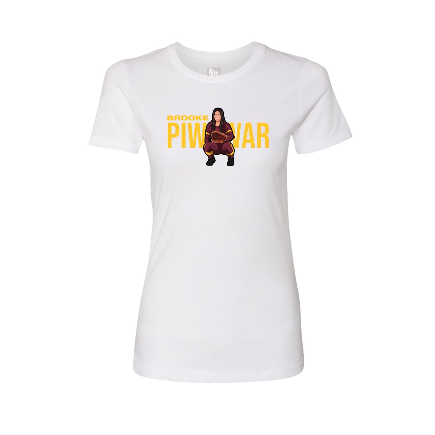Fitted Women's Tee — Player Name in White