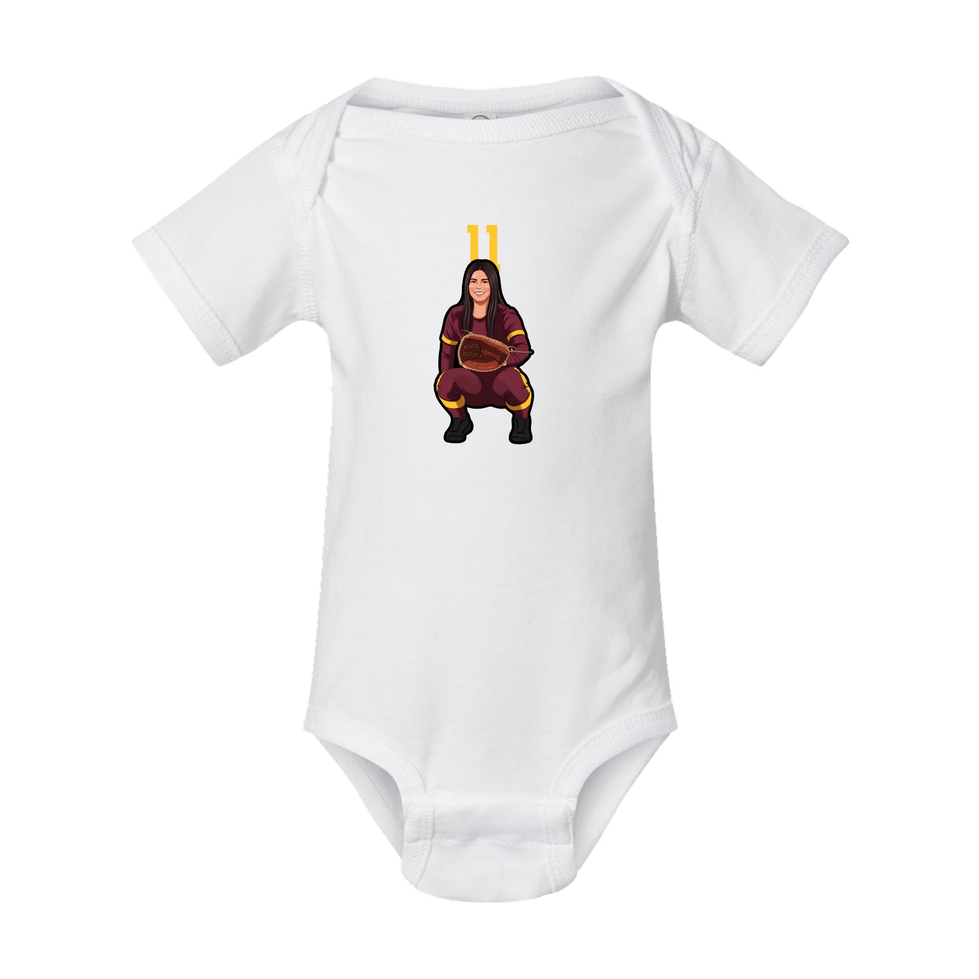 Baby Onesie — Number Top in White