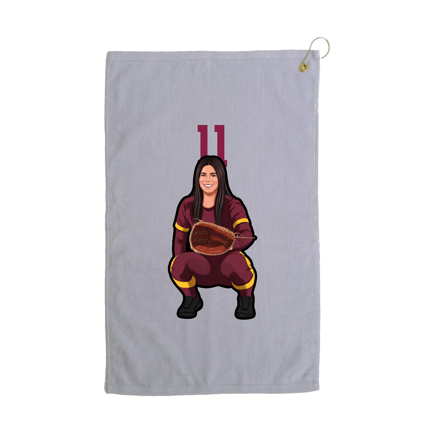 Golf Towel — Number Top in Grey