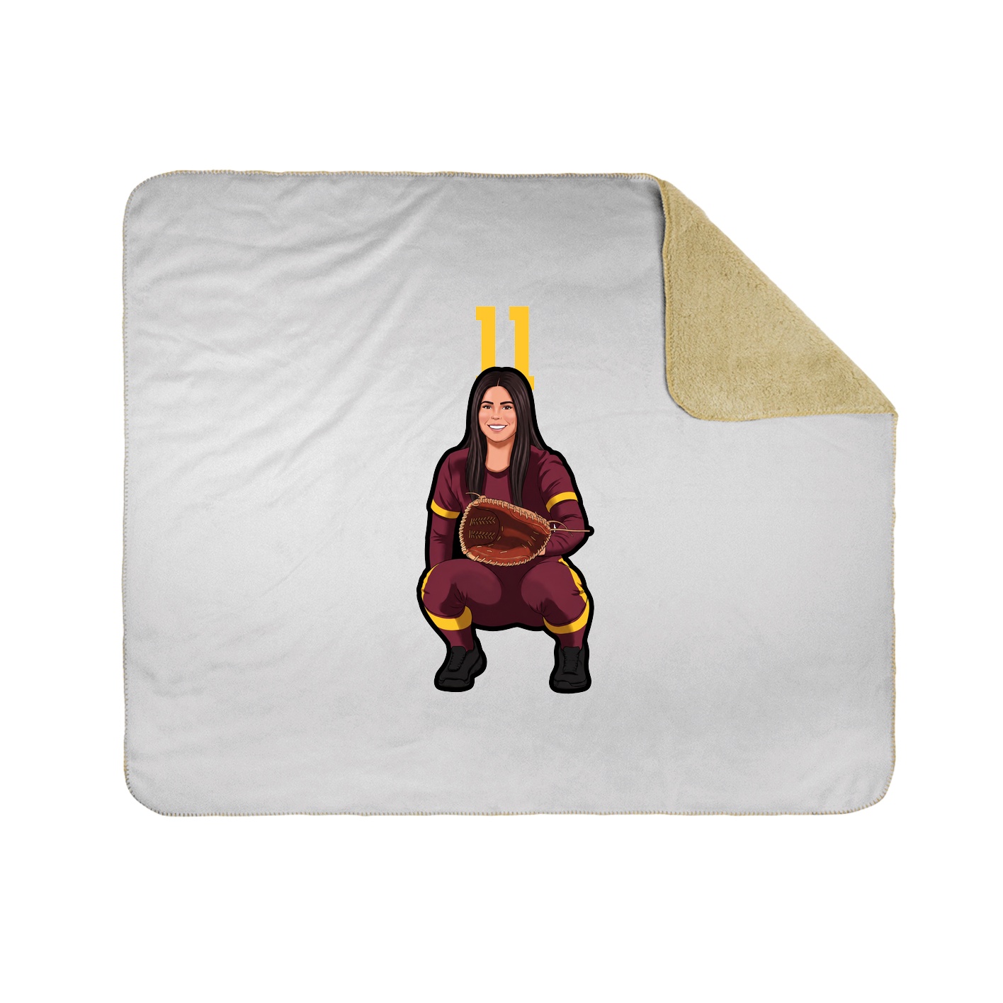 Throw Blanket — Number Top in White