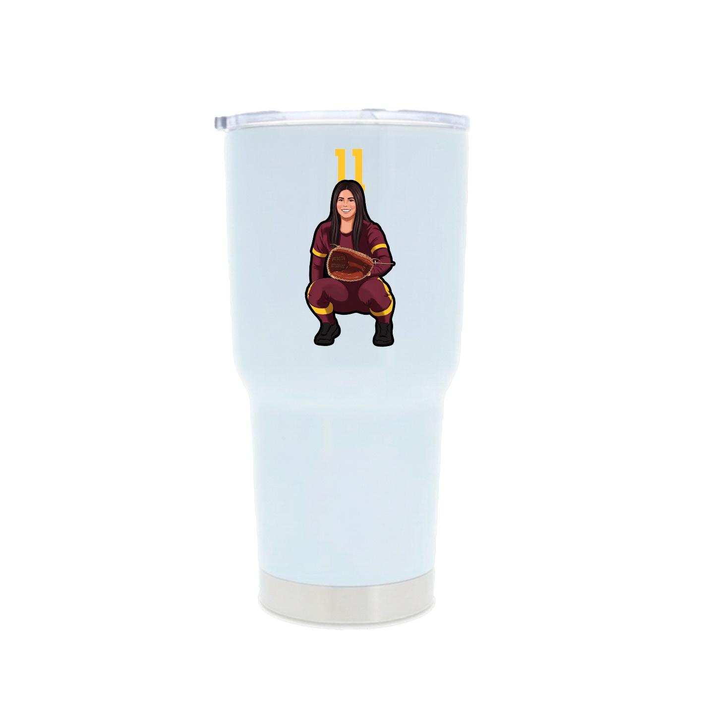 30oz Stainless Steel Tumbler — Number Top in White