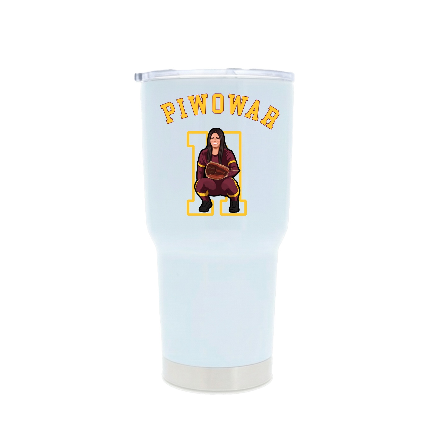 30oz Stainless Steel Tumbler — Shirsey Arch in White