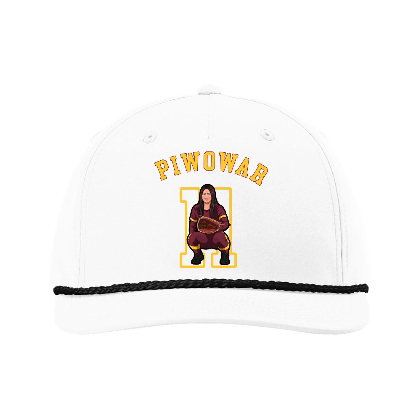 Five-Panel Classic Rope Cap — Shirsey Arch in White