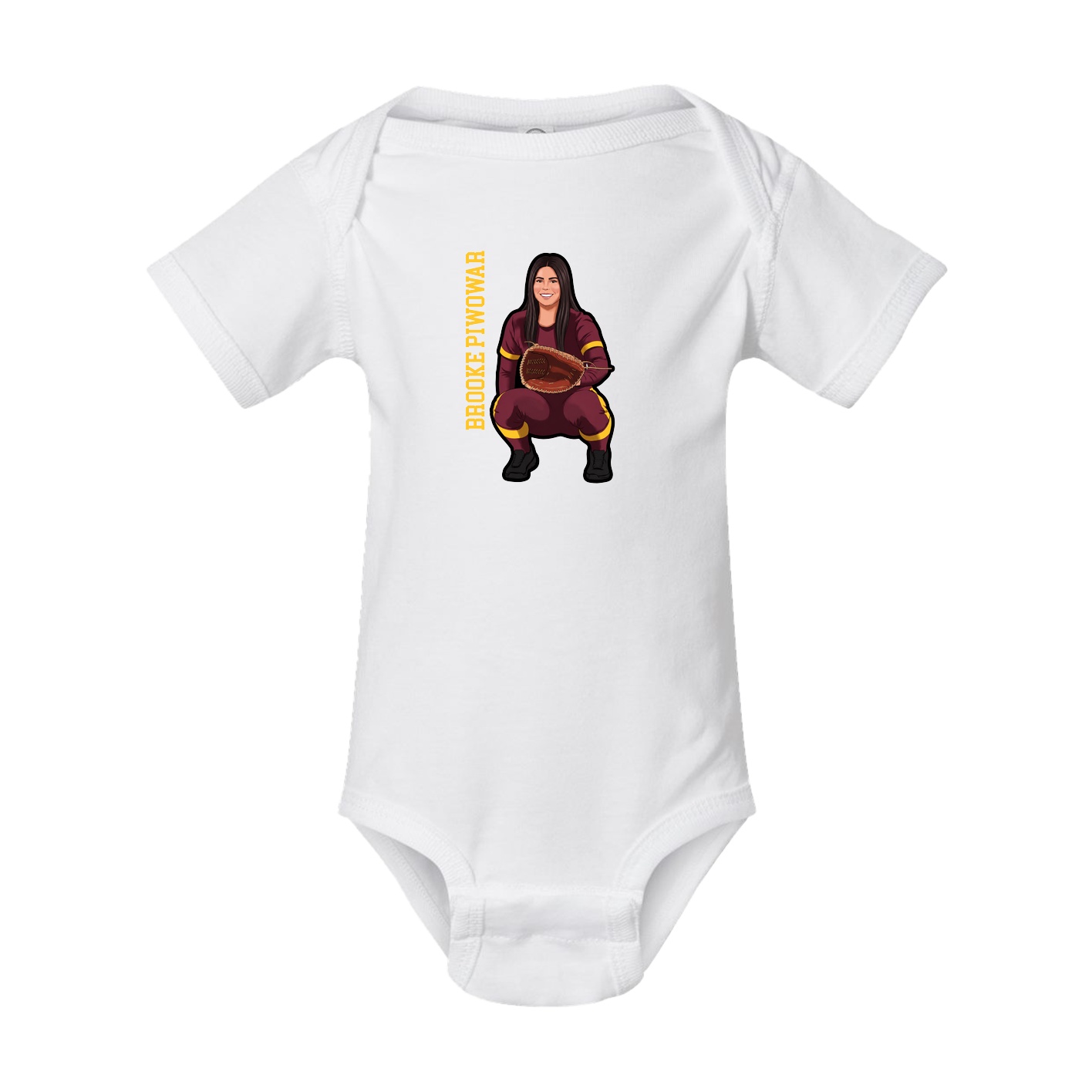 Baby Onesie — Name Vertical in White