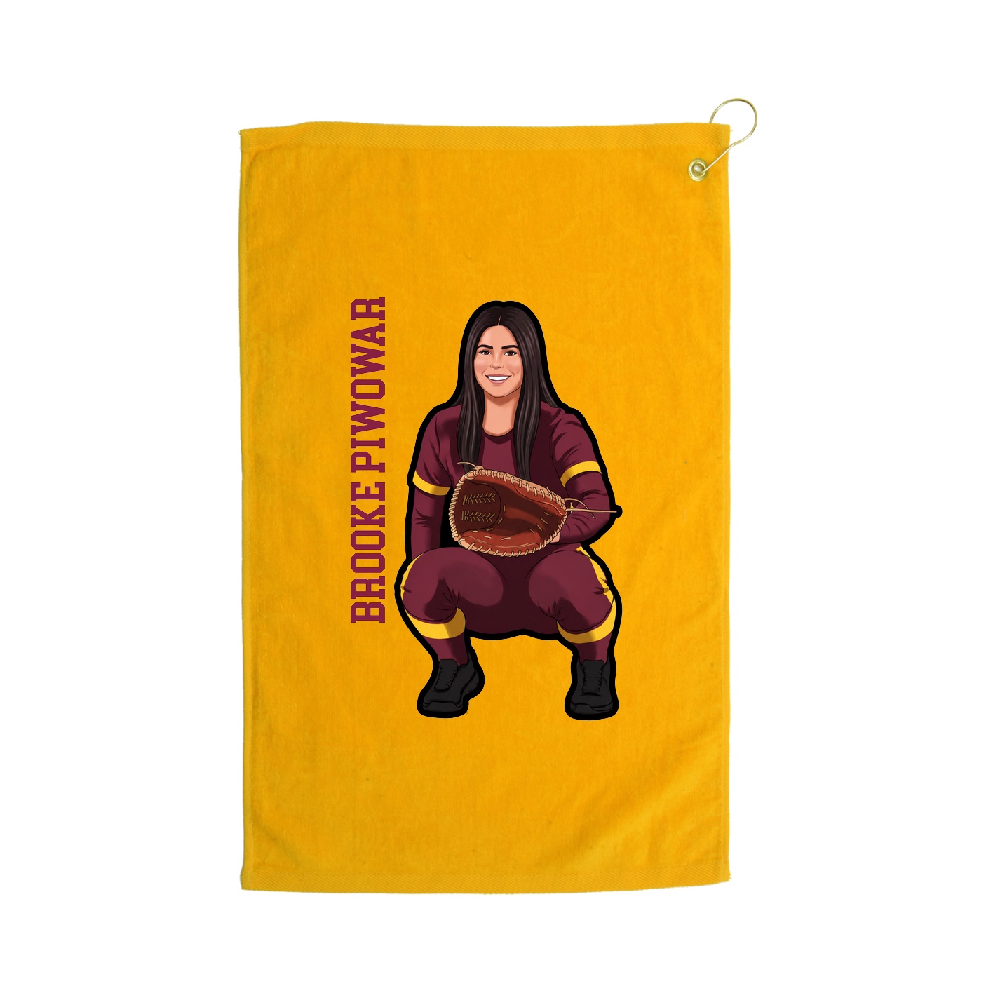 Golf Towel — Name Vertical in Gold