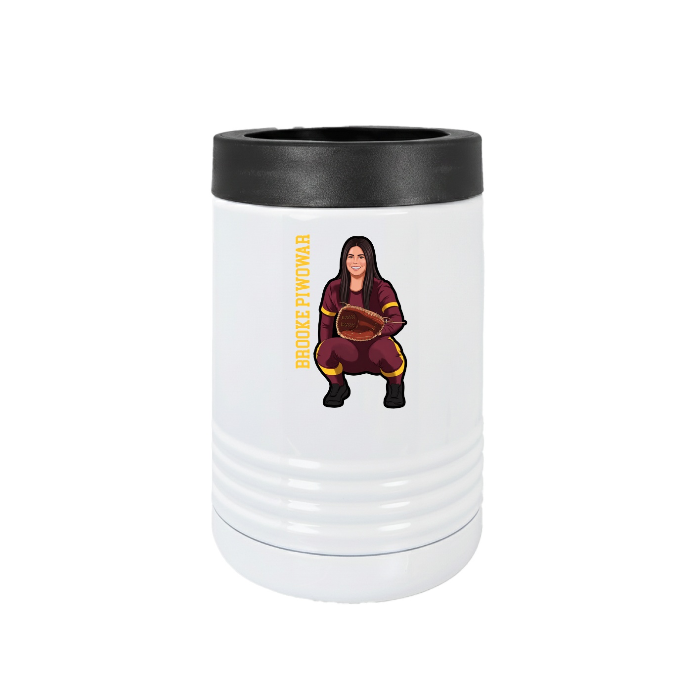 Beverage Holder — Name Vertical in White