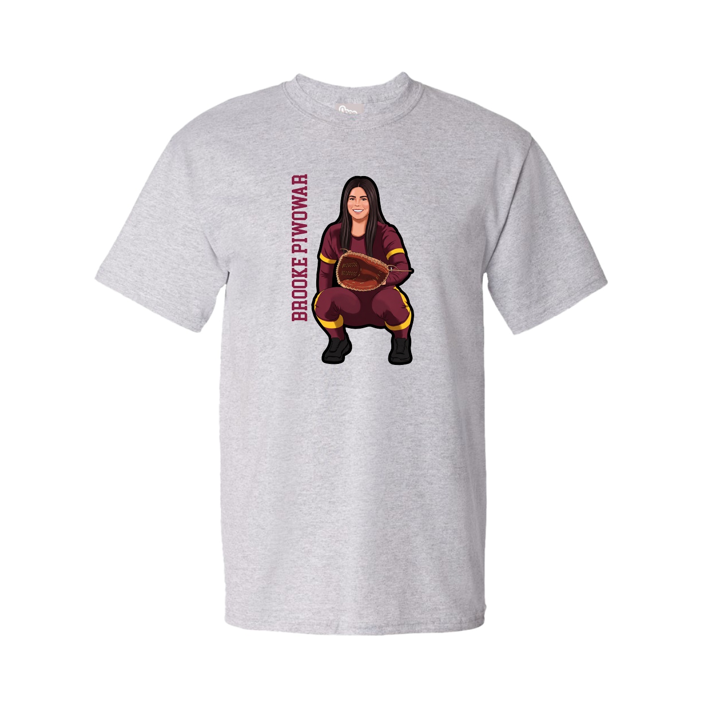 Youth Tee — Name Vertical in Grey
