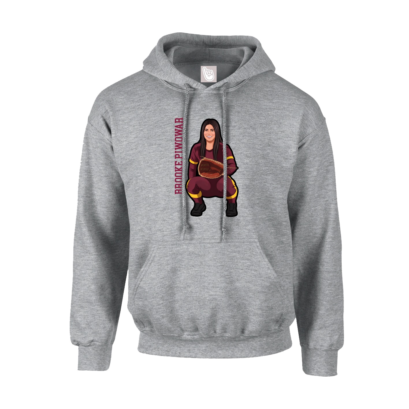 Youth Hoodie — Name Vertical in Grey