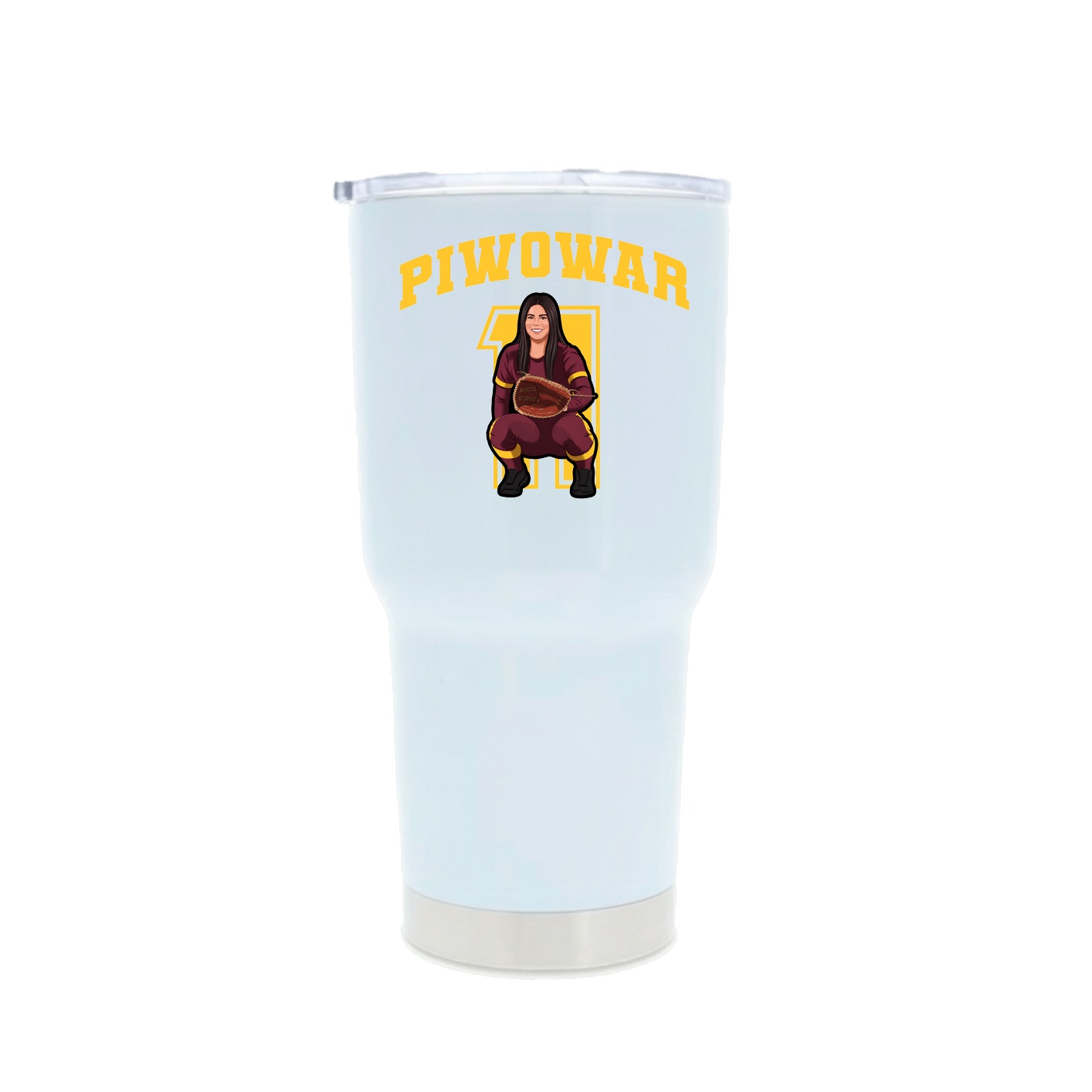 30oz Stainless Steel Tumbler — Number in White