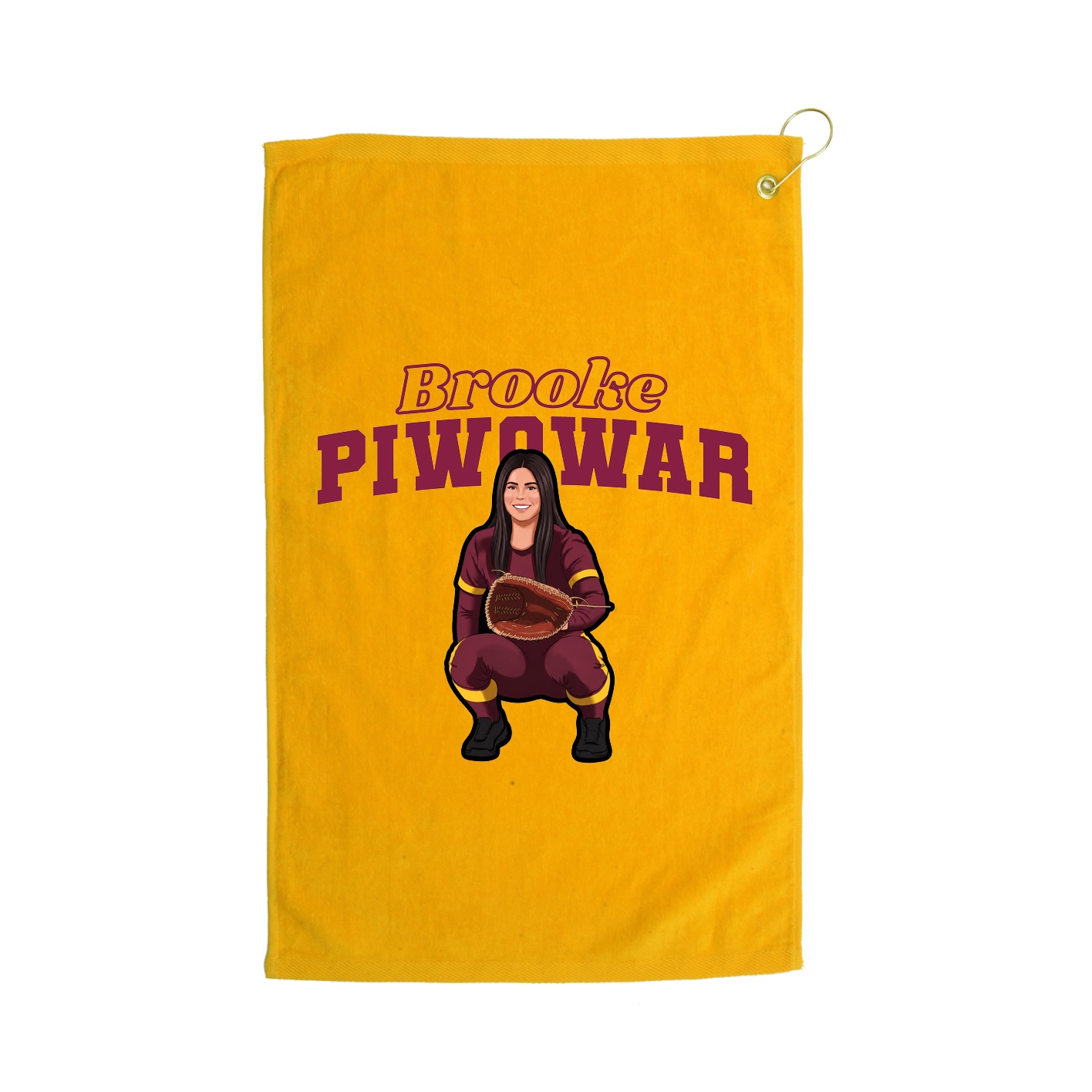 Golf Towel — Name Arch in Gold