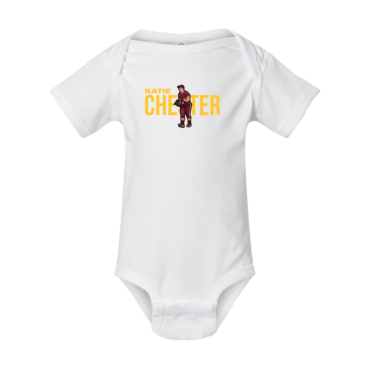 Baby Onesie — Player Name in White