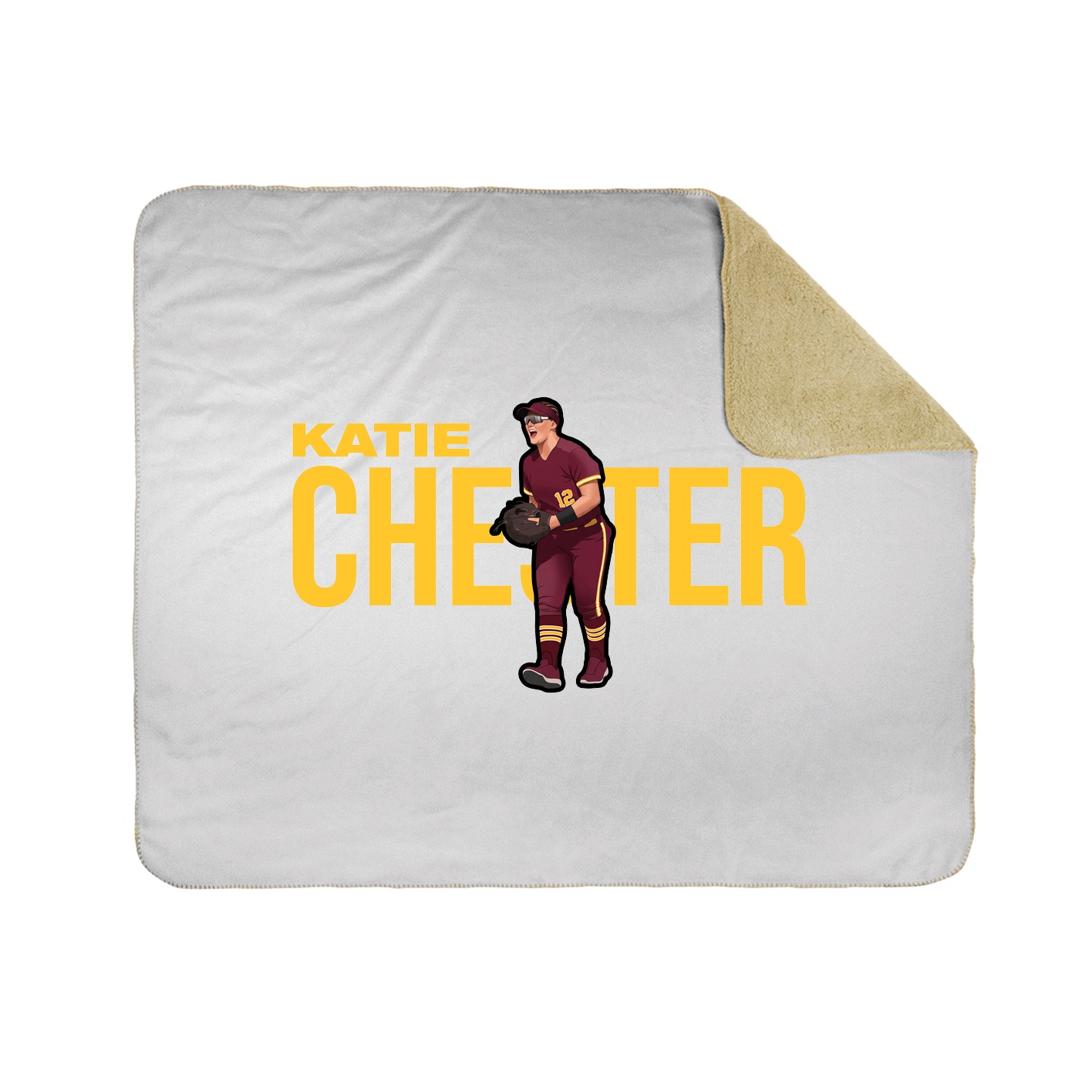 Throw Blanket — Player Name in White