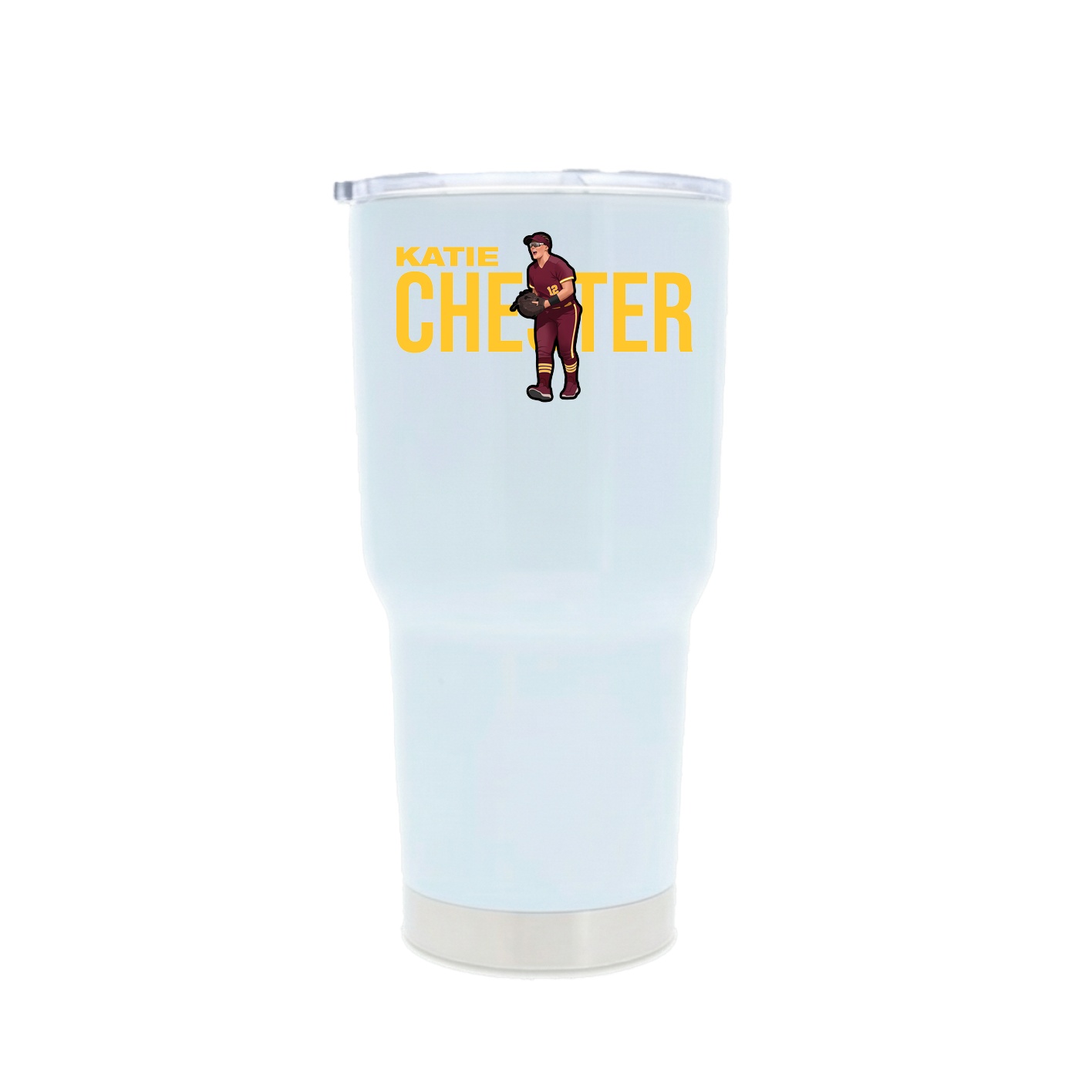 30oz Stainless Steel Tumbler — Player Name in White