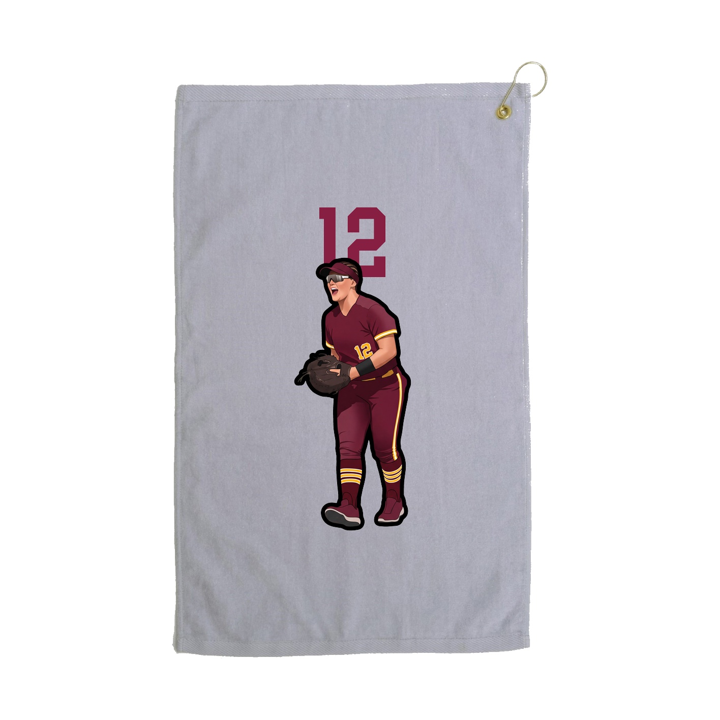 Golf Towel — Number Top in Grey
