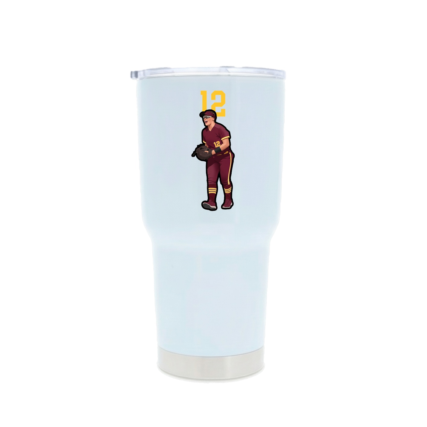 30oz Stainless Steel Tumbler — Number Top in White