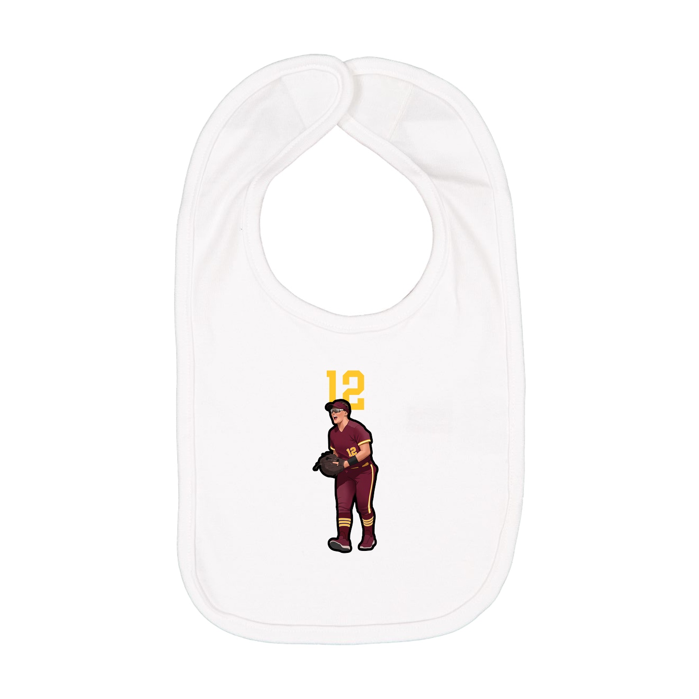 Infant Bib — Number Top in White