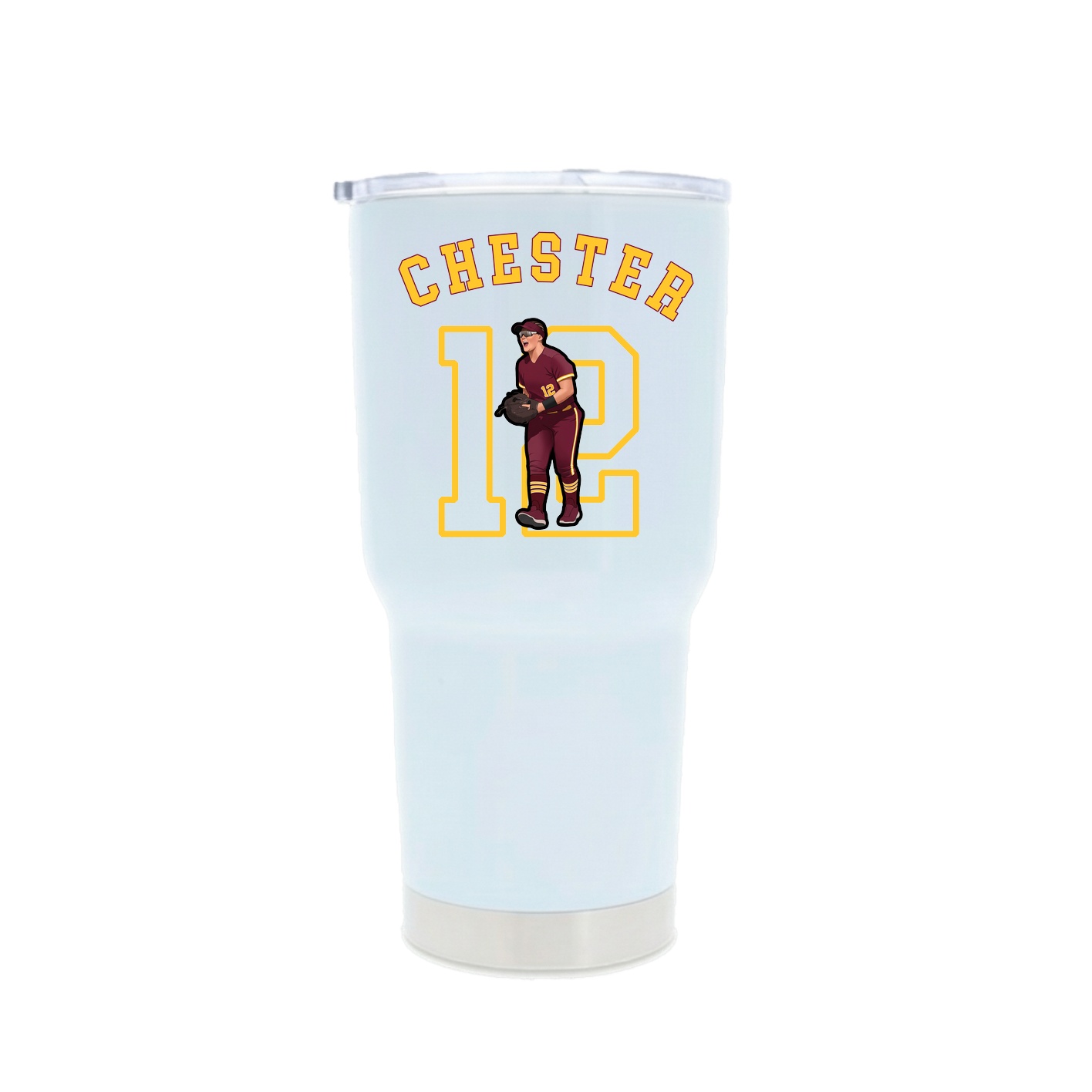 30oz Stainless Steel Tumbler — Shirsey Arch in White