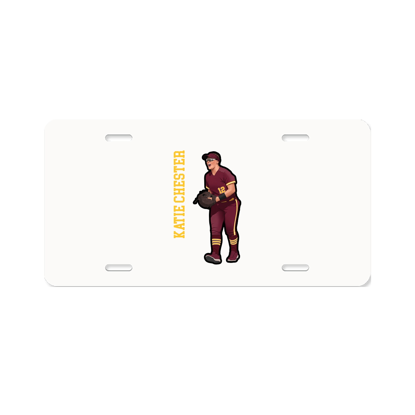 License Plate — Name Vertical in Classic